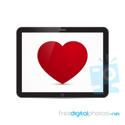  Love Heart Tablet Stock Image