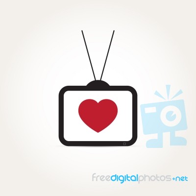  Love Heart Television Stock Image