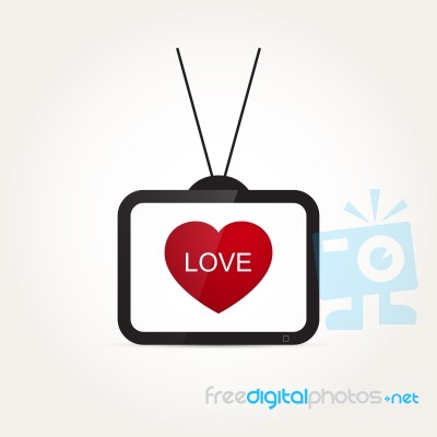  Love Heart Television Stock Image