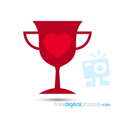  Love Heart Trophy Illustration Stock Image