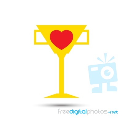  Love Heart Trophy Illustration Stock Image