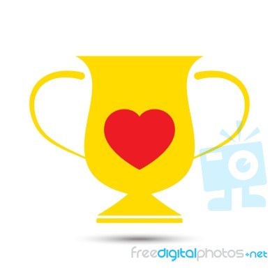  Love Heart Trophy Illustration Stock Image