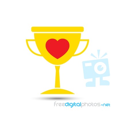  Love Heart Trophy Illustration Stock Image