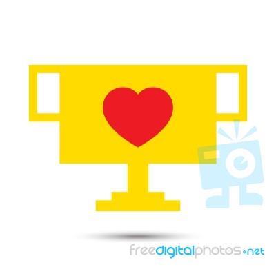  Love Heart Trophy Illustration Stock Image