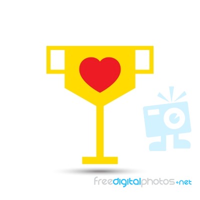  Love Heart Trophy Illustration Stock Image