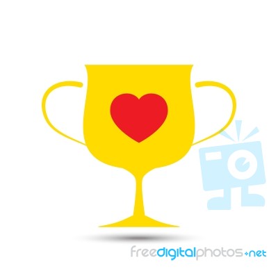  Love Heart Trophy Illustration Stock Image