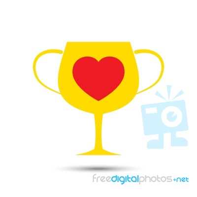  Love Heart Trophy Illustration Stock Image