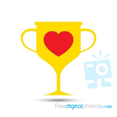  Love Heart Trophy Illustration Stock Image