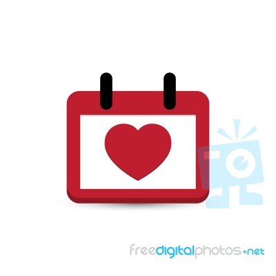  Love Heart Valentine Day Calendar Illustration Stock Image