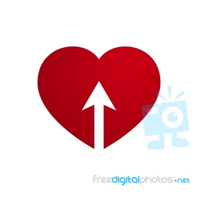  Love Heart With Arrow Stock Image