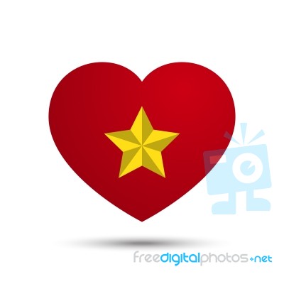  Love Heart With Five Point Star Stock Image