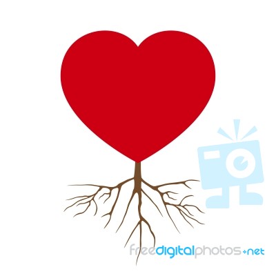  Love Heart With Root Design Stock Image