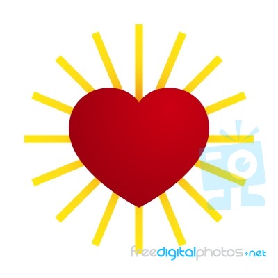  Love Heart With Strip Line Design Stock Image