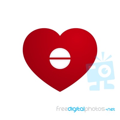  Love Heart With Tablet Medicine Stock Image