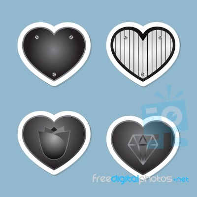 Love Icon Metal Design Stock Image