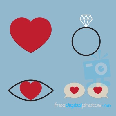 Love Icon Set Stock Image