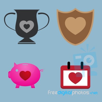 Love Icon Set Stock Image