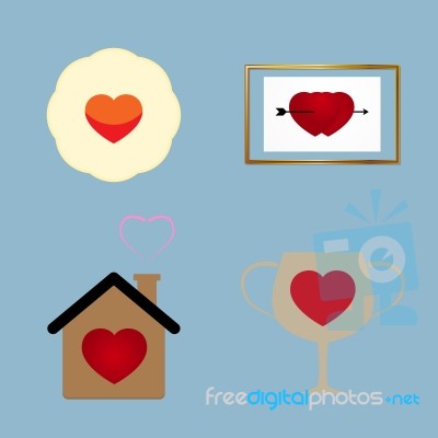 Love Icon Set Stock Image