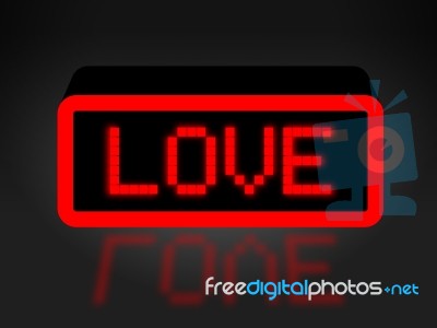 Love Neon Sign Shows Compassion Compassionate And Affection Stock Image