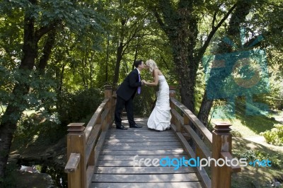 Love On The Bridge Stock Photo