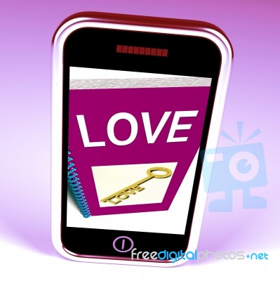 Love Phone Shows Key To Affectionate Feelings Stock Image