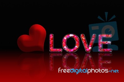 Love Pink Sequin Stock Image