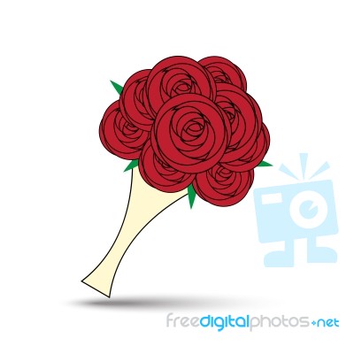 Love Rose Bouquet Illustration Stock Image