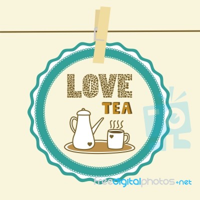 Love Tea Card Stock Image