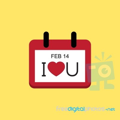  Love Valentine Day Calendar Stock Image