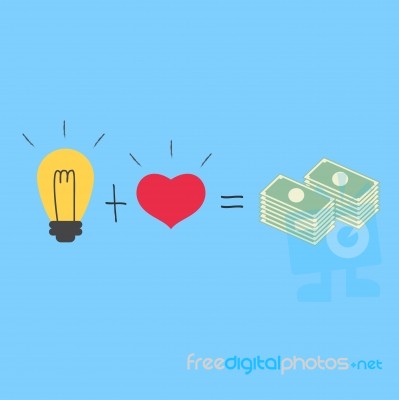 Love With Idea Way To Millionaire Stock Image