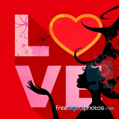 Love Word Indicates Compassion Dating And Passion Stock Image