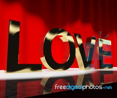 Love Word Showing Heart Stock Image