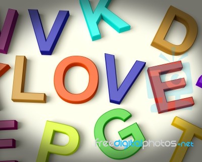 Love Written In Kids Letters Stock Image