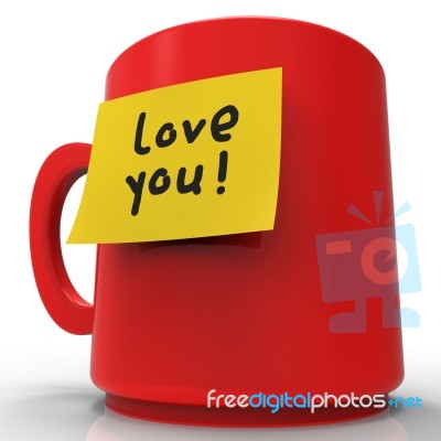 Love You Message Represents Compassionate Passion 3d Rendering Stock Image