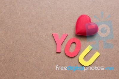 Love You,valentines Day Background With Red Heart Shape And Letter Stock Photo