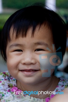 Lovely Face Of Asian Adorable Cute Girl Use For Children Theme T… Stock Photo