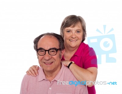 Lovely Senior Couple Smiling Stock Photo