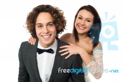 Lovely Young Newlyweds Stock Photo