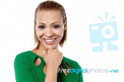 Lovely Young Smiling Woman Stock Photo