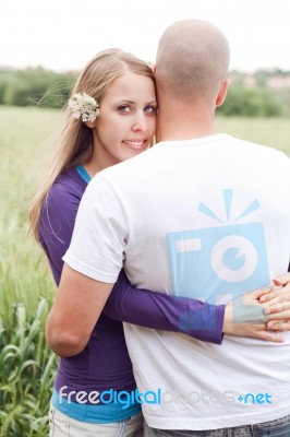 Lovers Embrace Stock Photo