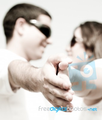 Lovers In Black And White Stock Photo