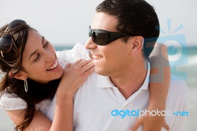 Loving Couple Look Each Other Stock Photo