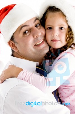 Loving Father Hugging His Daughter Stock Photo