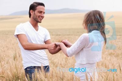 Loving Handsome Couple Relaxing Stock Photo