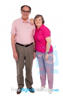 loving senior couple standing Stock Photo