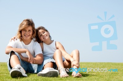 Loving sibling Stock Photo