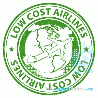 Low Cost Airlines Represents Flight Aeroplane And Cheap Stock Image