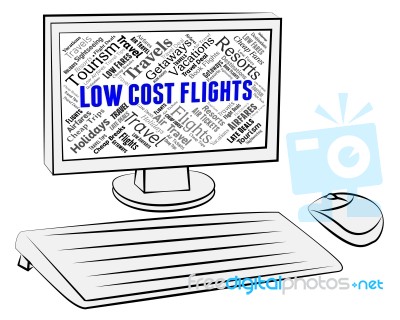 Low Cost Flights Indicates Airplane Aircraft And Fly Stock Image