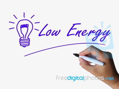 Low Energy And Lightbulb Indicate Less Power Or Eco-friendly Stock Image