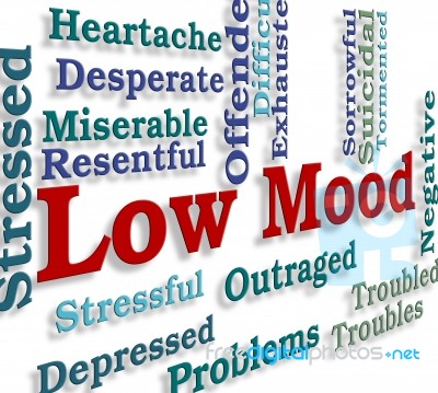 Low Mood Means Broken Hearted And Despairing Stock Image